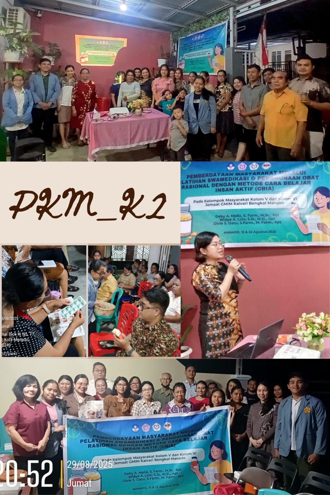 Pemberdayaan Masyarakat melalui Pelatihan Swamedikasi dan Penggunaan Obat yang Rasional dengan Metode Cara Belajar Insan Aktif (CBIA) pada Kelompok Masyarakat Kolom V dan Kolom VI Jemaat GMIM Kalvari Bengkol Manado